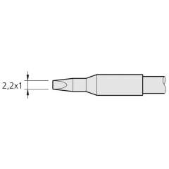 JBC C250408. Soldering tip chisel-shaped, straight 2.2x1 mm, C250408