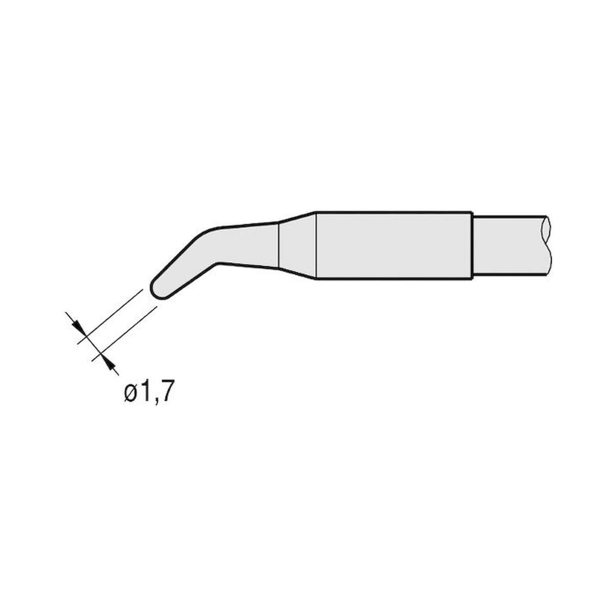 JBC C250409. Soldering tip conical, curved D: 1.7 mm, C250409