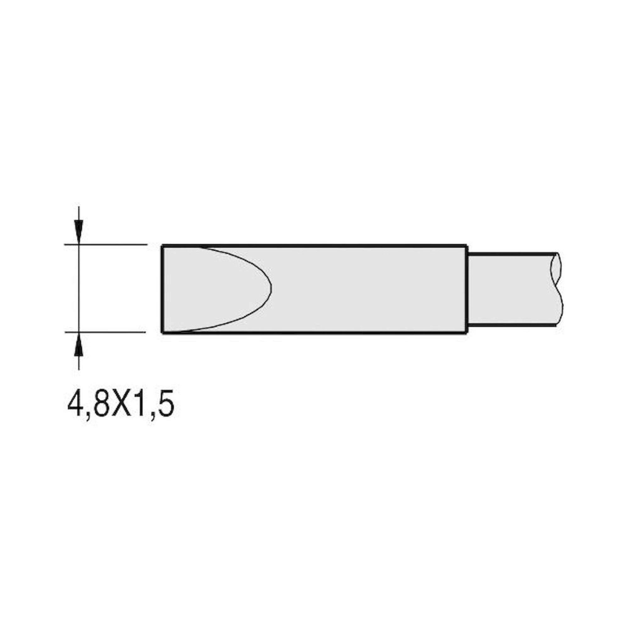 JBC C250411. Soldering tip chisel-shaped, straight, 4.8x1.5 mm, C250411