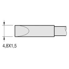 JBC C250411. Soldering tip chisel-shaped, straight, 4.8x1.5 mm, C250411