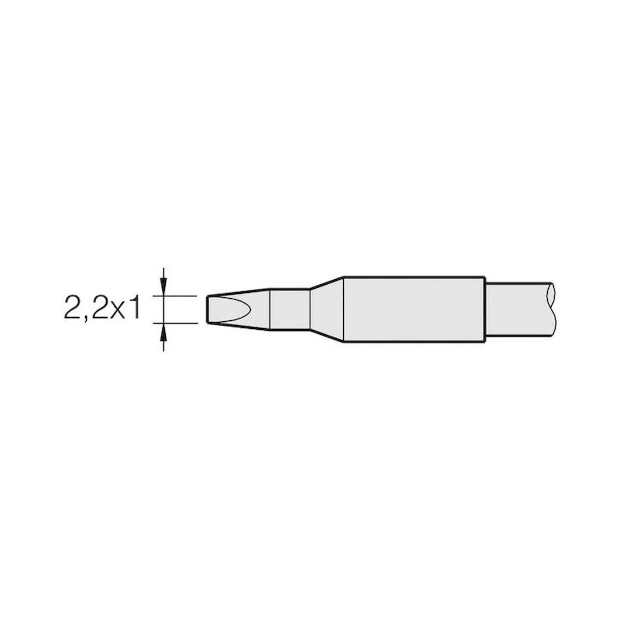 JBC C250413. Soldering tip chisel shaped, straight, 2.2x1 mm, C250413