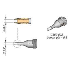 JBC C360002. Desoldering nozzle D: 0.8 mm, throughhole, C360002