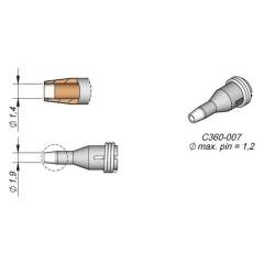 JBC C360007. Desoldering nozzle D: 1.4 mm, throughhole, C360007