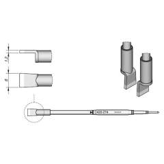 JBC C420274. Blade-shaped soldering tip, 6x1.2 mm, C420274