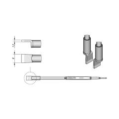 JBC C420274. Blade-shaped soldering tip, 6x1.2 mm, C420274