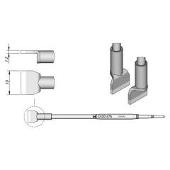 JBC C420276. Blade-shaped soldering tip, 10x1.2 mm, C420276