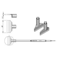 JBC C420278. Blade-shaped soldering tip, 20x1.2 mm, C420278