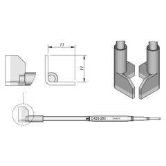 JBC C420280. Soldering Tip for QFP/PLCC, 11 mm