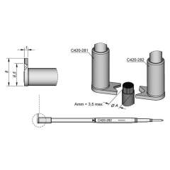 JBC C420282. Desoldering tip C420282, for Desoldering tweezers HT420-A