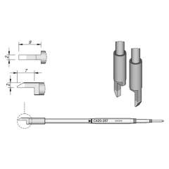 JBC C420287. Soldering tip for chip, bevelled 2 mm, C420287