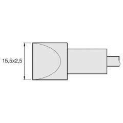 JBC C470007. Chisel-shaped soldering tip, 15.5x2.5 mm, C470007