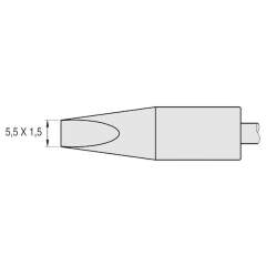 JBC C470009. Chisel-shaped soldering tip, 5.5x1.5 mm, C470009