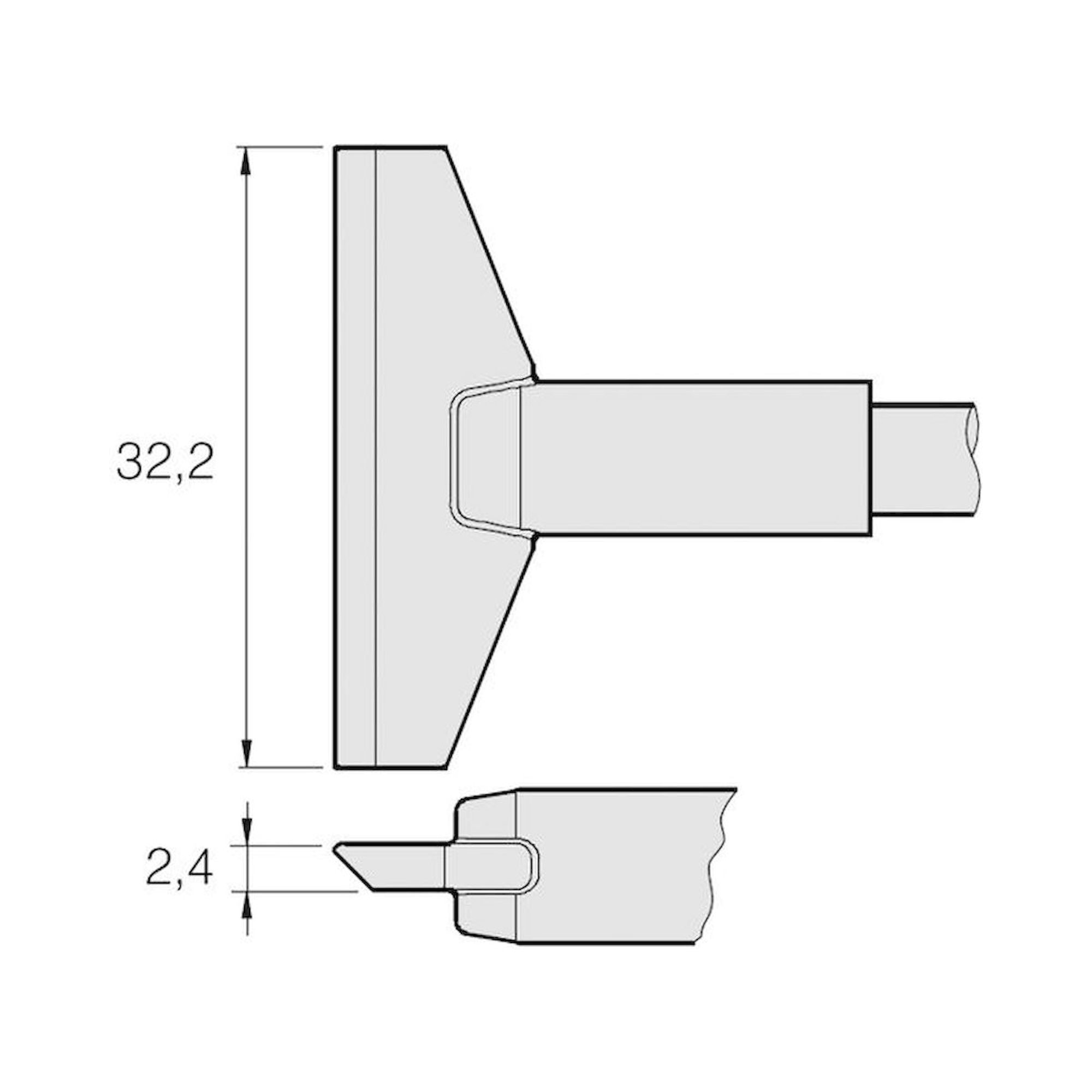 JBC C470023. Soldering tip blade-shaped, 32.2 mm, C470023