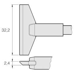 JBC C470023. Soldering tip blade-shaped, 32.2 mm, C470023