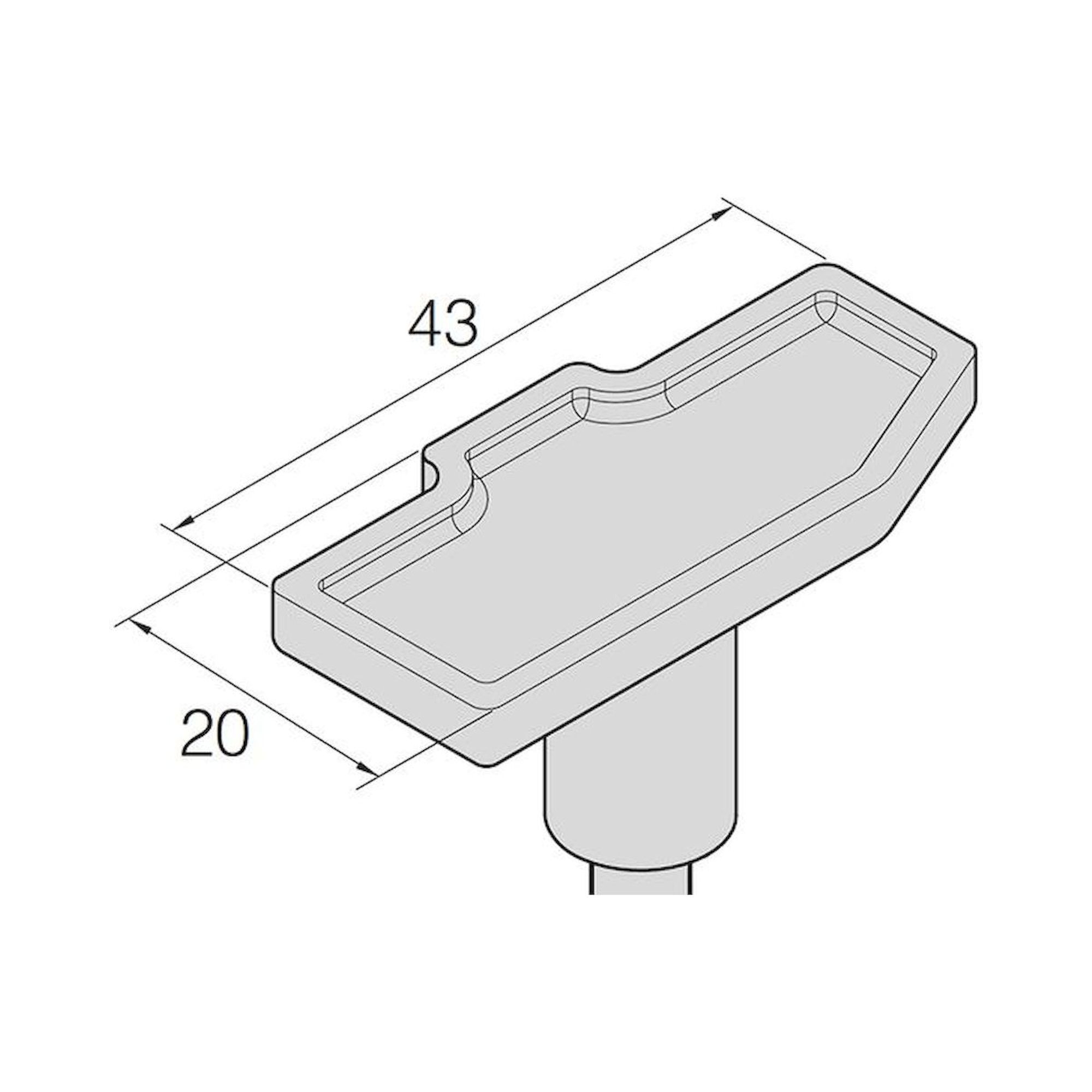 JBC C470027. Soldering tip special shape, 43x20 mm, C470027