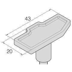 JBC C470027. Soldering tip special shape, 43x20 mm, C470027