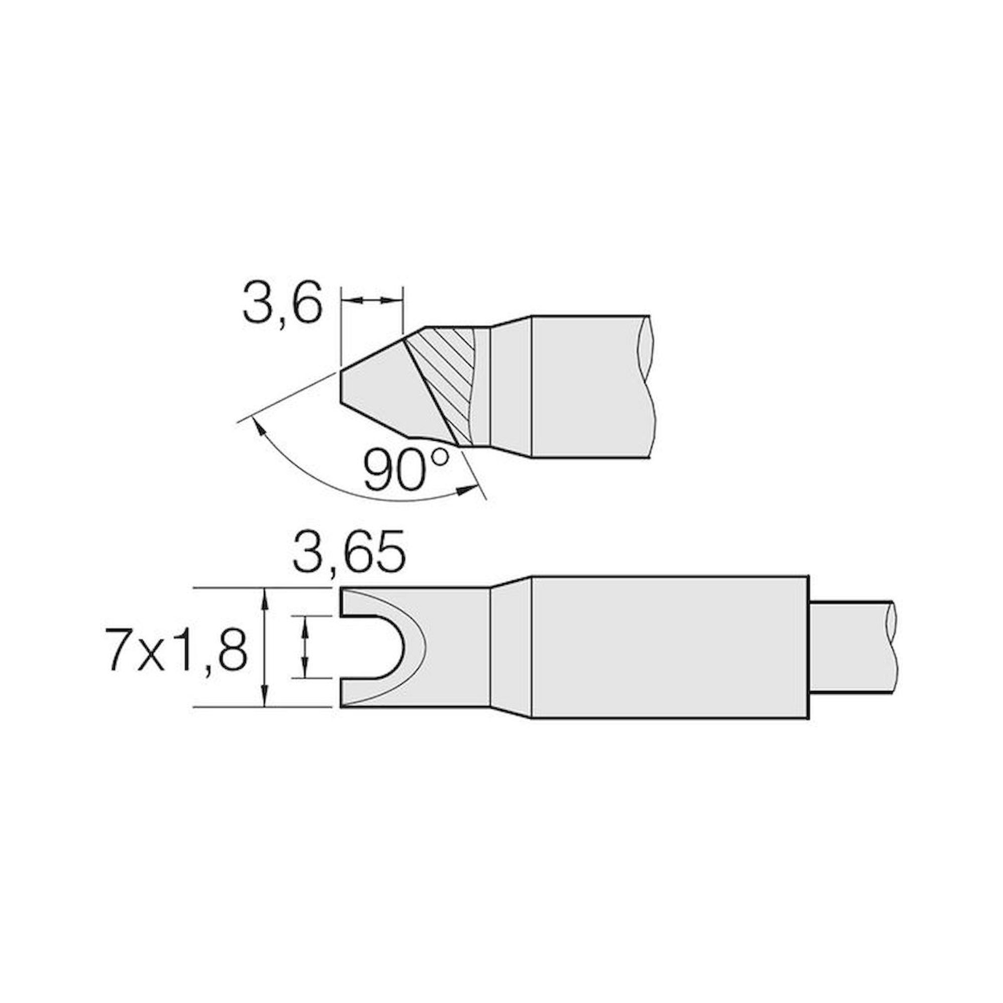 JBC C470033. Cylindrical soldering tip, D 3.65 mm, C470033