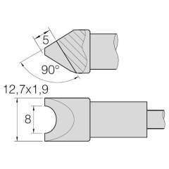 JBC C470037. Soldering tip for cables and connectors, D 8 mm, C470037