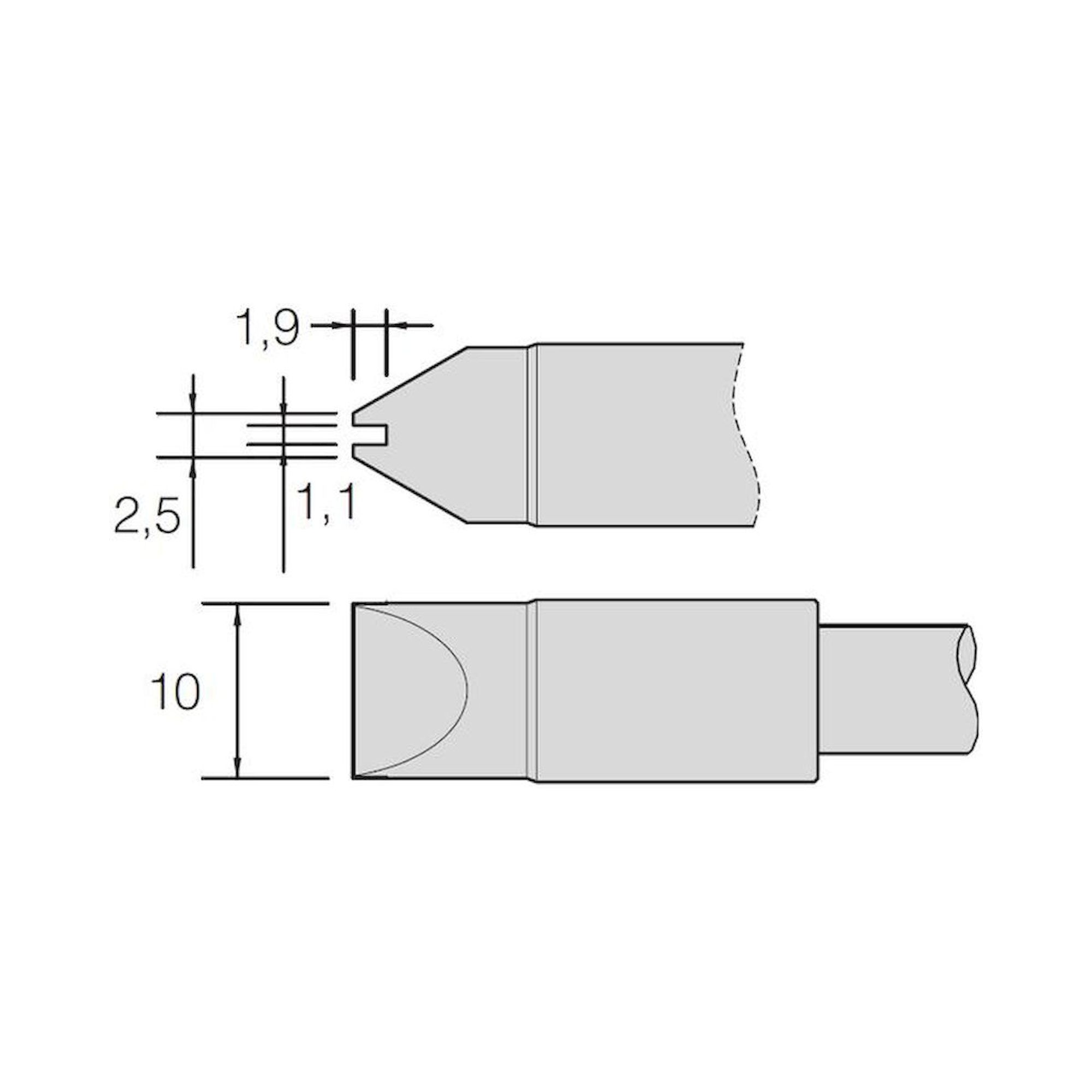 JBC C470043. Soldering tip for cable 1 mm, 1.1x10 mm, C470043