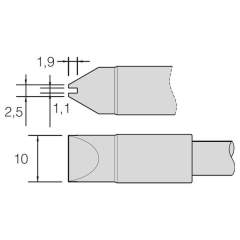 JBC C470043. Soldering tip for cable 1 mm, 1.1x10 mm, C470043