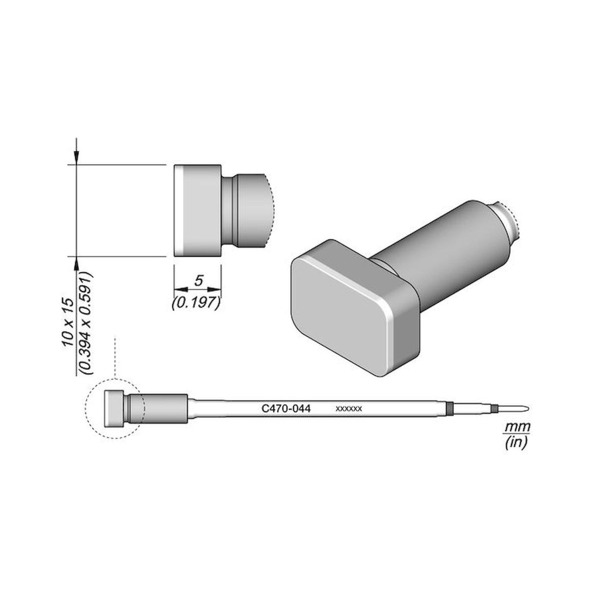 JBC C470044. Soldering tip, tin-plated surface 10x15 mm, C470044