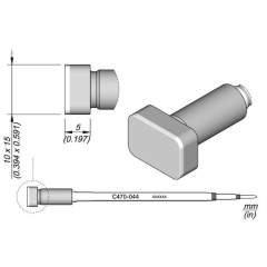 JBC C470044. Soldering tip, tin-plated surface 10x15 mm, C470044