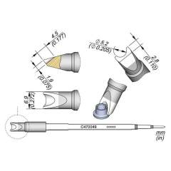 JBC C470049. Cylindrical soldering tip, diameter 5.2 mm, C470049