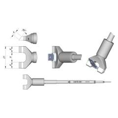 JBC C470051. Lötspitze mit Brücke für Steckverbinder, B 21 mm, C470051