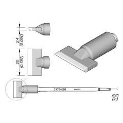 JBC C470059. Soldering tip blade-shaped, 20 mm, C470059