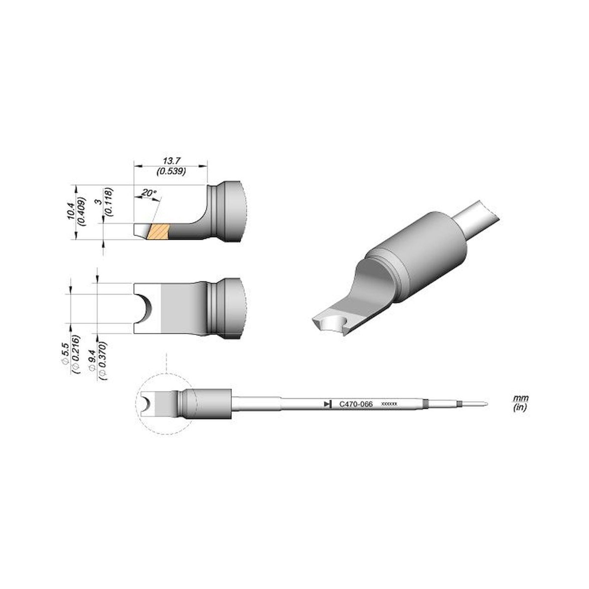 JBC C470066. Soldering tips ro with terminals, C470066