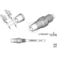 JBC C560018. Desoldering nozzle C560018; D: 2,2mm for DR560-A Desoldering iron