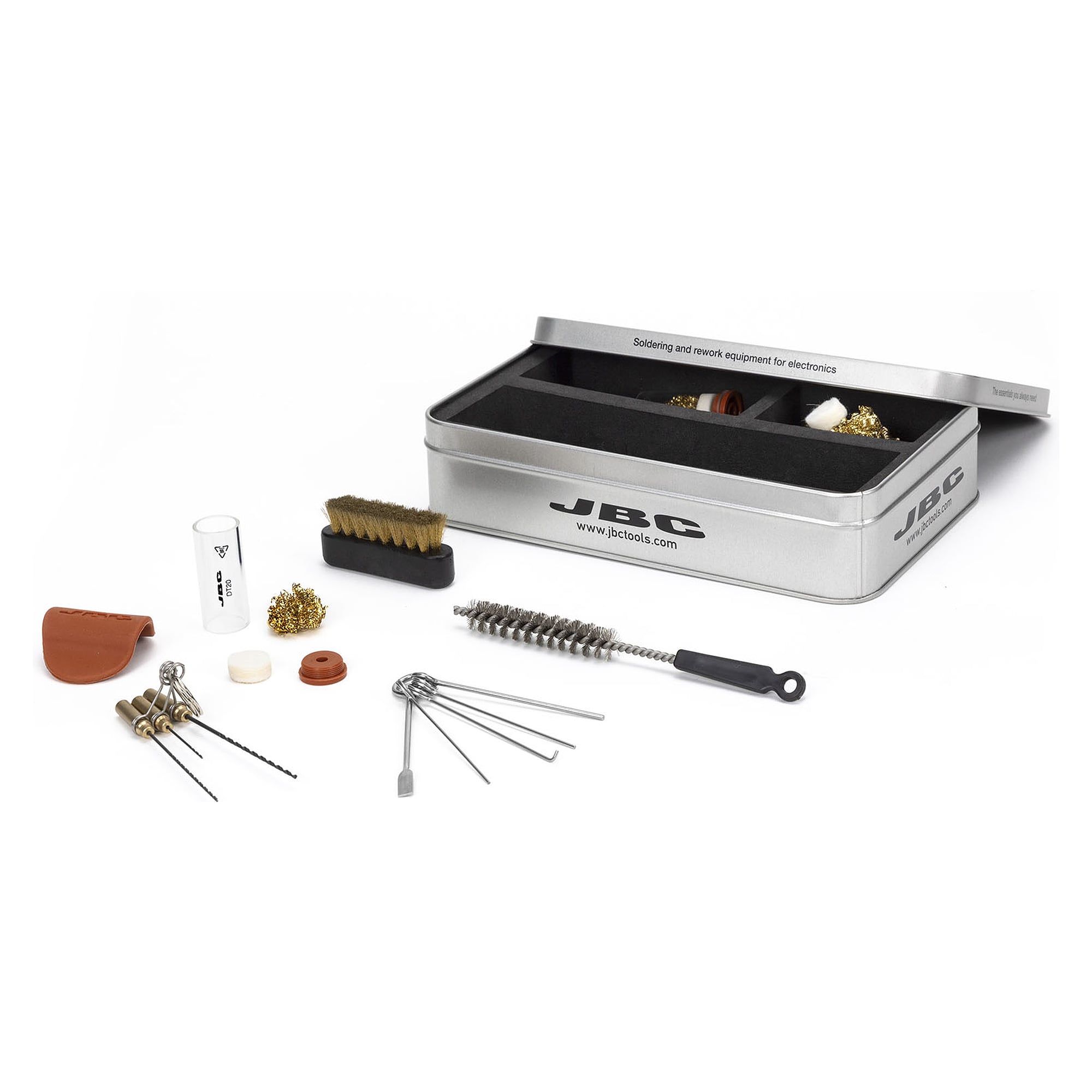 Metal Box with Accessories and Spare Parts for DT530 Desoldering Iron - JBC DT100