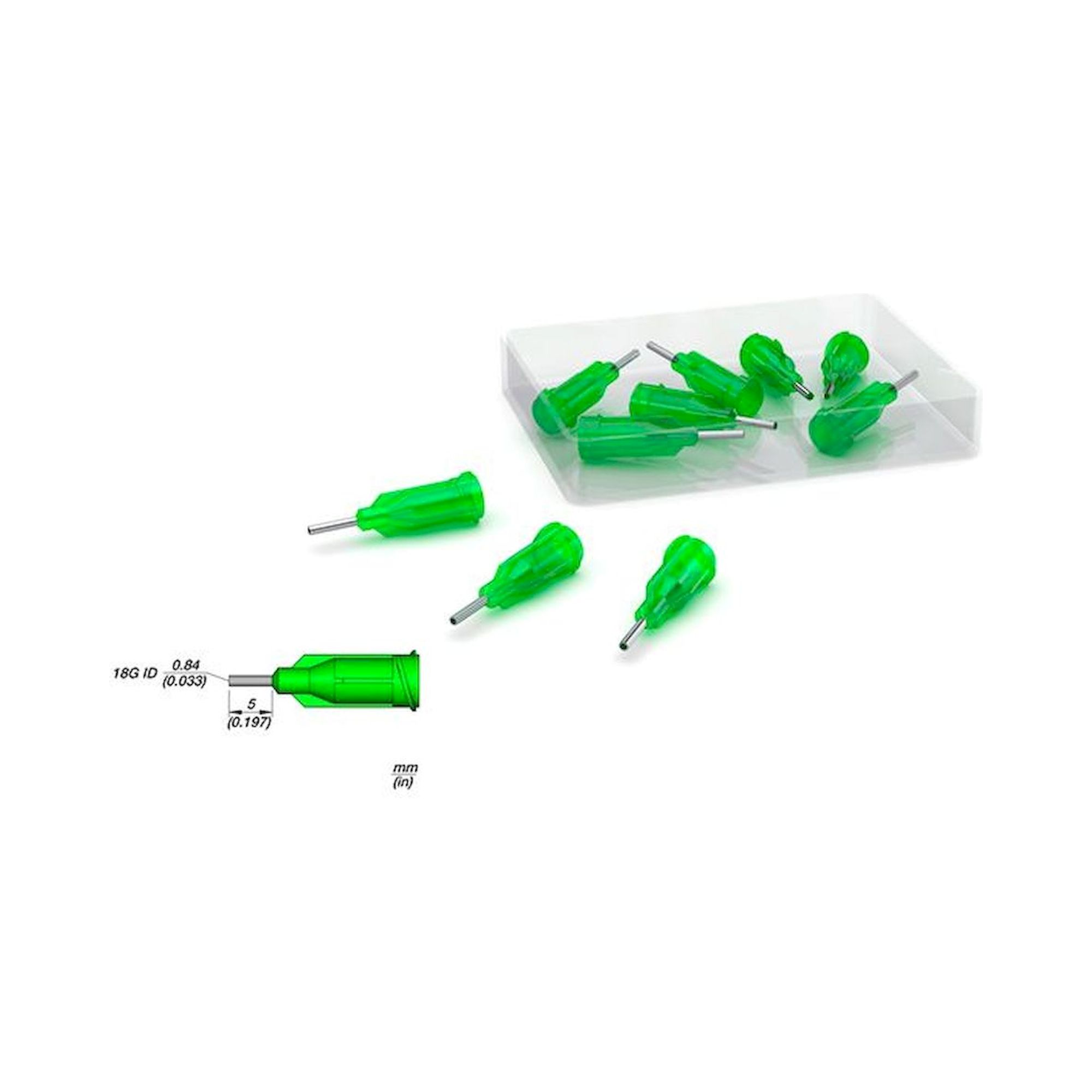 JBC ND18S6. Dosiernadeln gerade Edelstahl 18G, 10 Stück