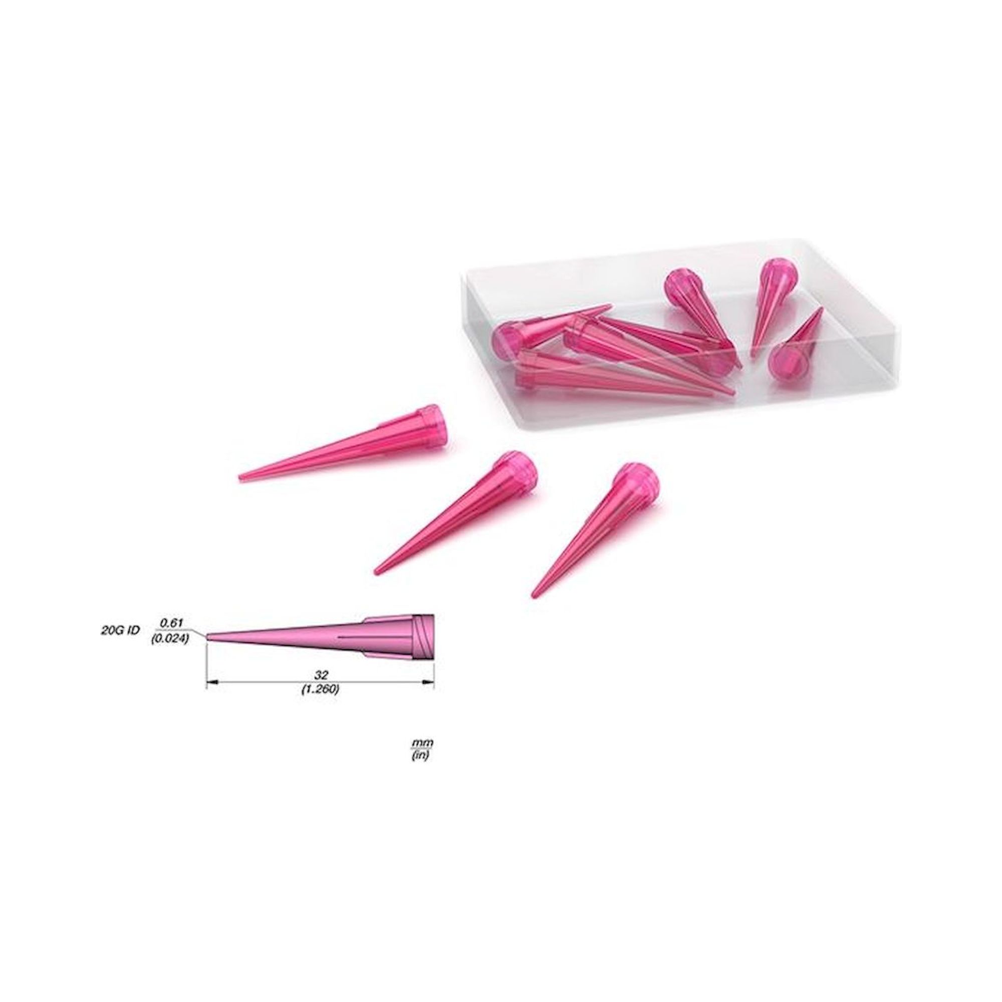 JBC ND20P. 20 G Dosiernadel konisch pink, 10 Stück
