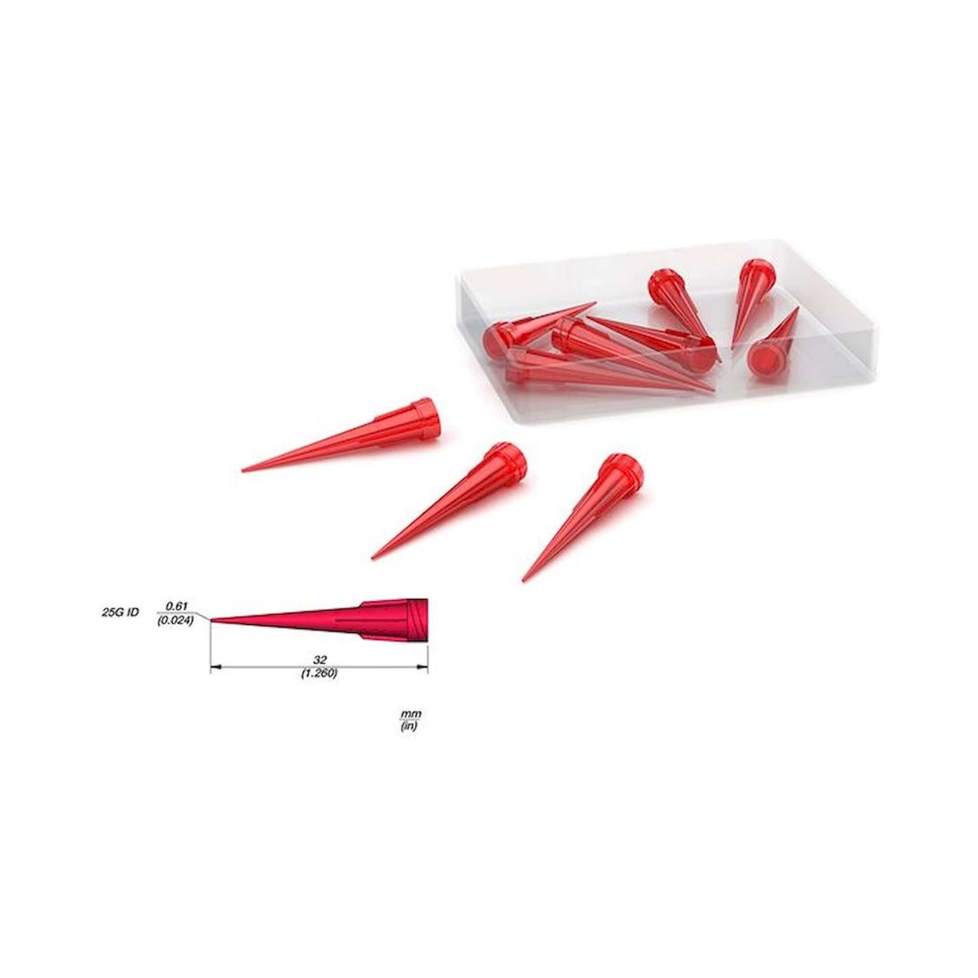 JBC ND25P. 22 G Dosing needle conical blue, 10 pieces