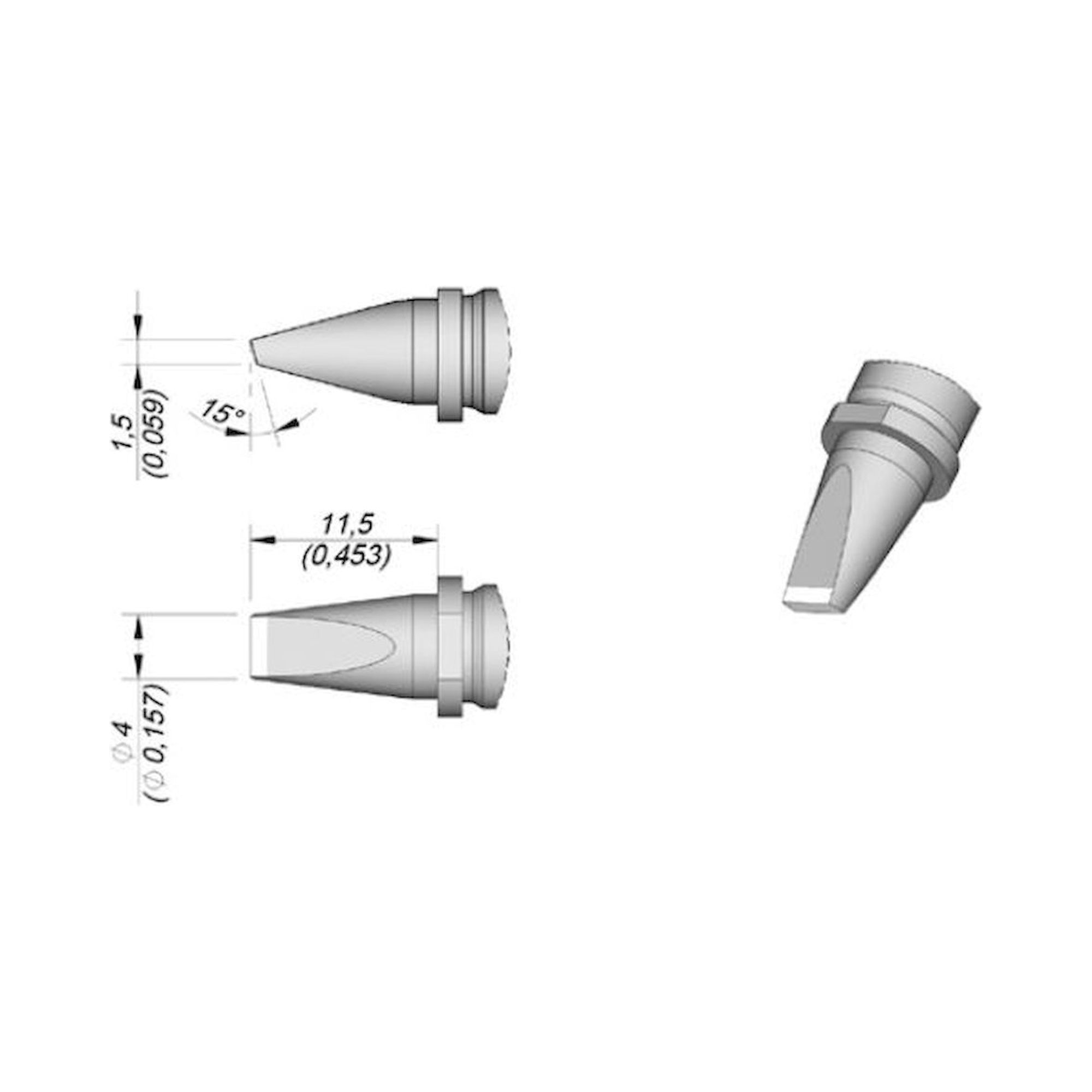 JBC R245001. Soldering tip R245, chisel, 1.5x4 mm, R245001