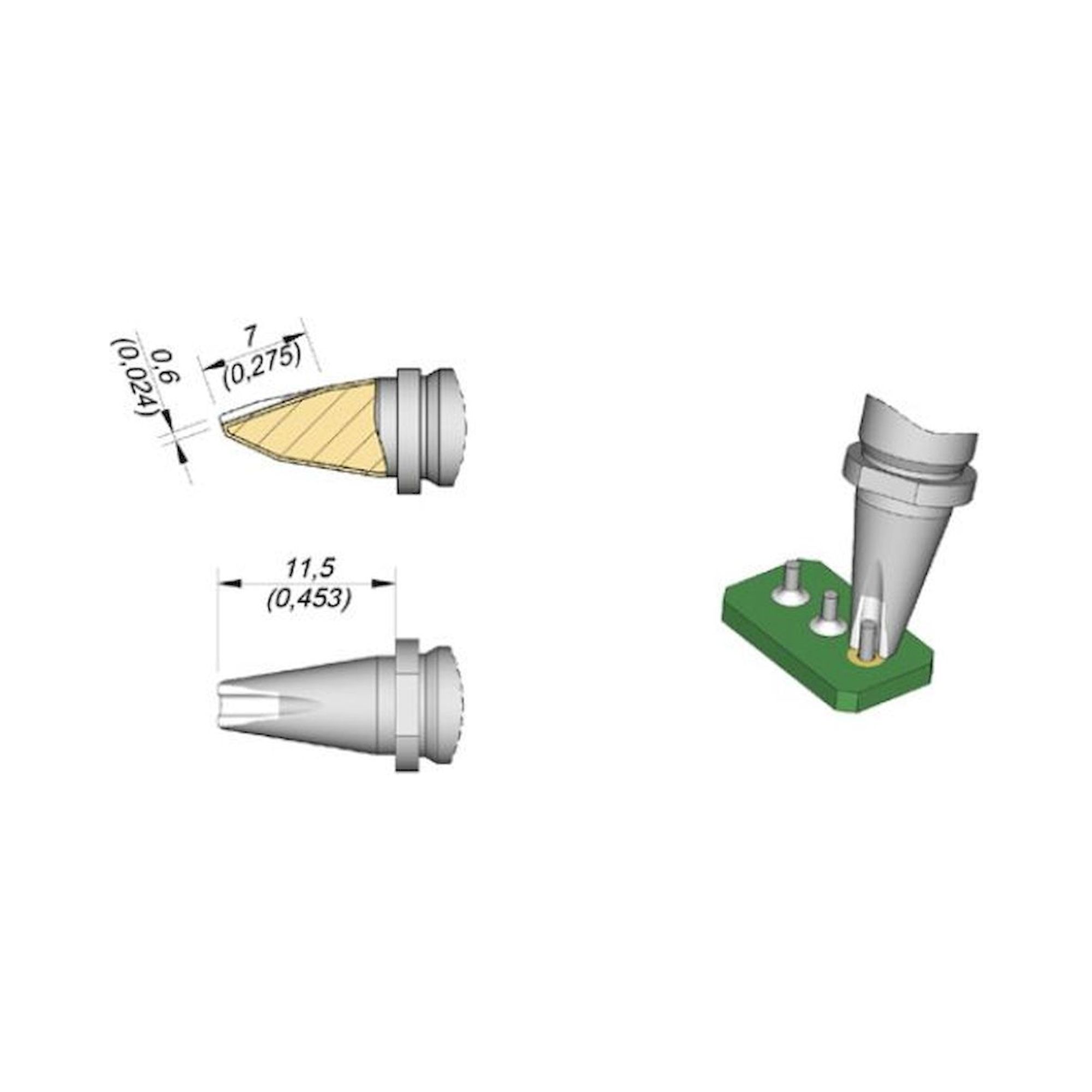 JBC R245004. Soldering tip R245, pin connector, 1.5 mm, R245004
