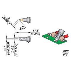 JBC R245015. Soldering tip R245, pin connector, 1 mm, R245015