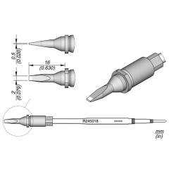 JBC R245018. Soldering tip R245, chisel, 2x0.5 mm, R245018