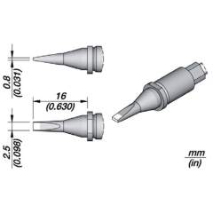 JBC R245019. Soldering tip R245, chisel, 2.5x0.8 mm, R245019