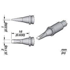 JBC R245020. Soldering tip R245, chisel, 3x1mm, R245020