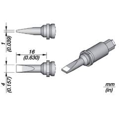 JBC R245021. Soldering tip R245, chisel, 4x1mm, R245021