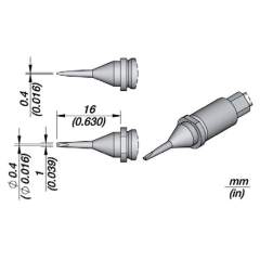 JBC R245022. Soldering tip R245, grooved chisel, 1x0.4 mm, R245022