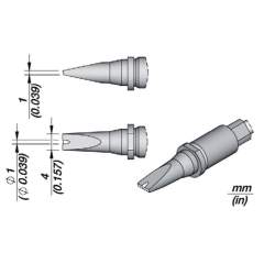 JBC R245025. Soldering tip R245, grooved chisel, 4x1 mm, R245025