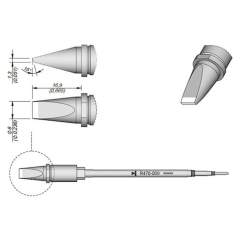 JBC R470009. Soldering tip R470, chisel, 6x1.3 mm, R470009