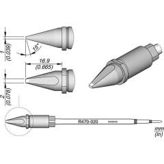 JBC R470020. Soldering tip R470, chisel, 2x1mm, R470020