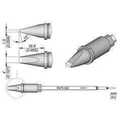 JBC R470022. Soldering tip R470, chisel, 4x1.5 mm, R470022