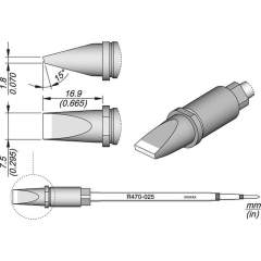 JBC R470025. Soldering tip R470, chisel, 7.5x1.8 mm, R470025