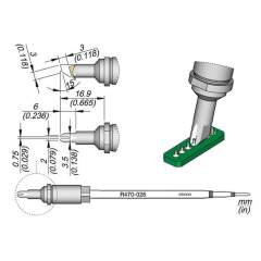 JBC R470026. Soldering tip R470, drag soldering, 0.75 mm, R470026