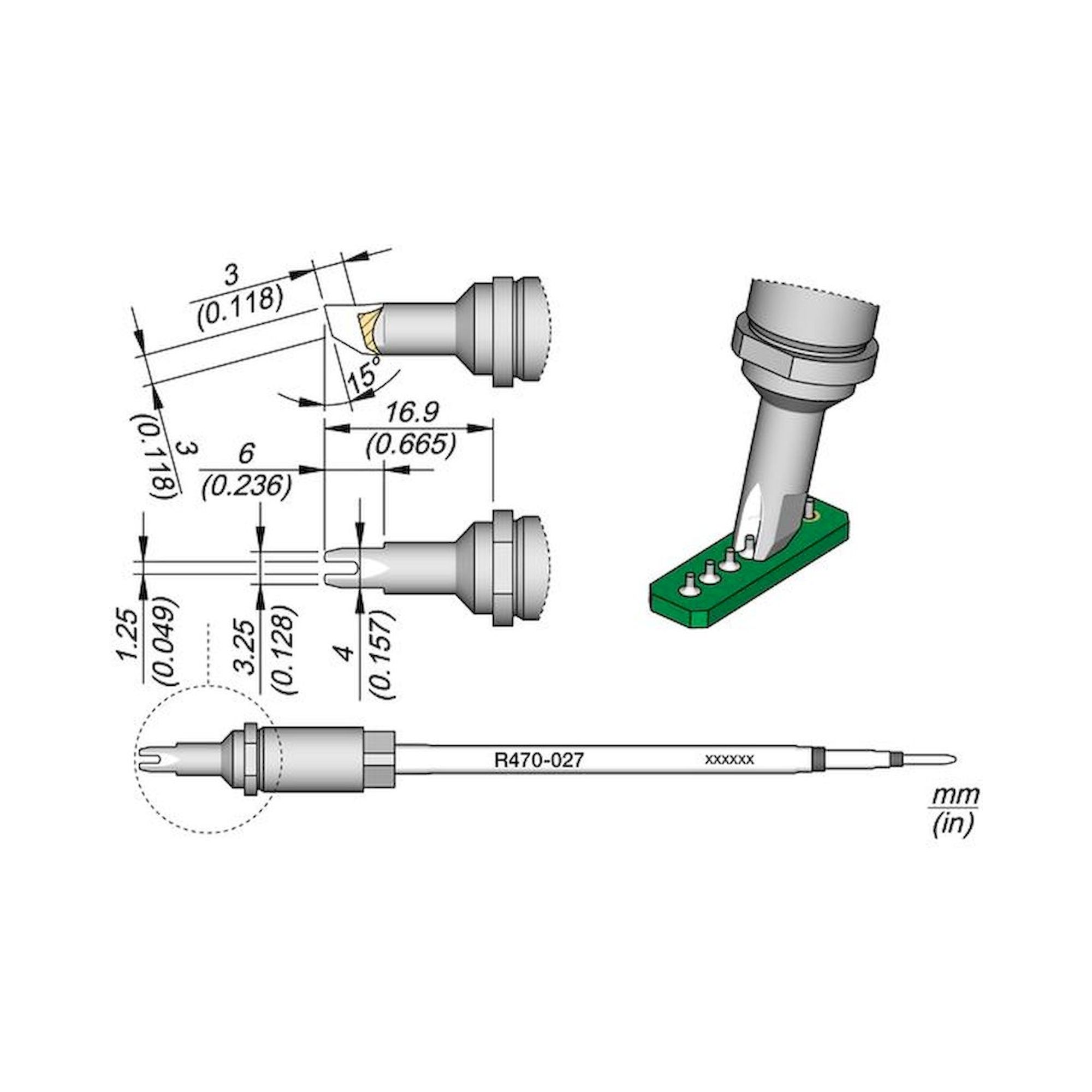 JBC R470027. Lötspitze R470, Schlepplöten, 1,25 mm, R470027